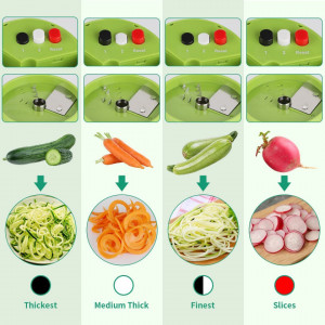 Taietor manual pentru legume Sweetiday, plastic/otel inoxidabil, alb/verde/transparent, 15 x 8,4 cm