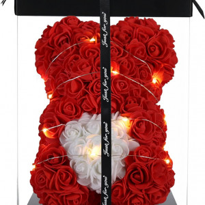 Ursulet de trandafiri RUIWKO, rosu, 25 cm