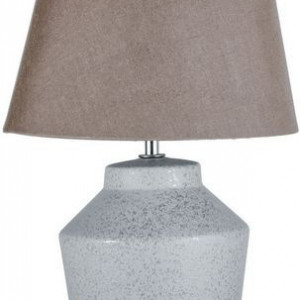 Veioza Places of Style, textil/ceramica, gri/maro, 38 x 19 cm