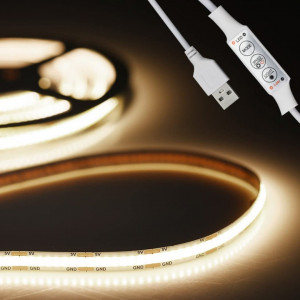 Banda LED SRTCLLT, 4000K, 320 LED-uri, alb cald, USB, 2 m