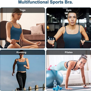 Bustiera pentru antrenament Yoga Luckits, turcoaz, nailon/elastan, S