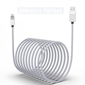 Cablu de date USB tip C MTAKYI, USB 5.3 / QC 0.3, gri, 5 m