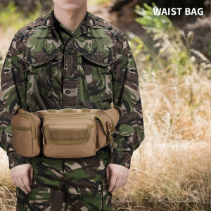 Centura militara pentru drumetii/camping UBORSE, tesatura oxford, maro, 24 x 9 x 17 cm