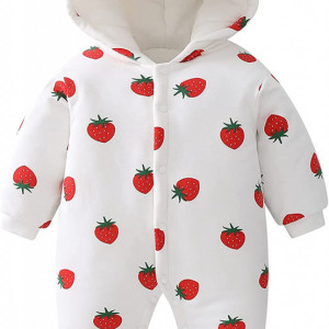 Costum pentru bebelusi Balipig, bumbac, alb/rosu/verde, 6-9 luni