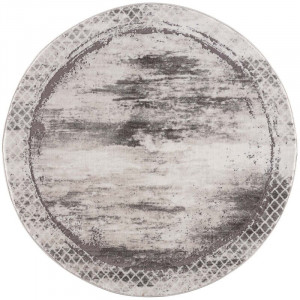 Covor rotund Gonsalez, polipropilena/poliester, gri, 120 cm
