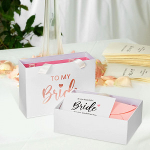 Cutie pentru cadou BBTO, hartie, alb/roz, 22 x 16 x 8 cm