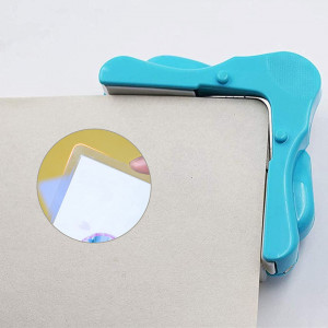 Cutter pentru colturi rotunjite Half Forest plastic/otel inoxidabil, albastru /argintiu, 7 x 7 x 3 cm