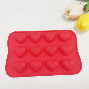 Forma pentru cuburi de gheata HEIGOO, silicon, inima, rosu, 16 x 10,5 x 1,6 cm