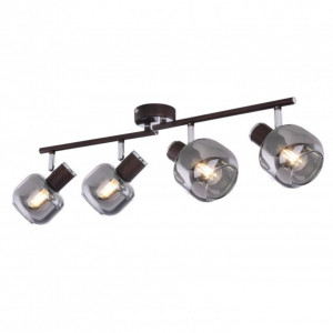 Lustra Pallo III sticla / fier, 4 becuri, maro, 230 V