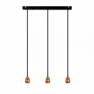 Lustra tip pendul Aaden, negru/cupru, 150 x 48 x 3 cm