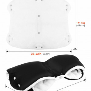 Manusi pentru carucior BROTOU, tesatura oxford/bumbac, alb/negru, 53 x 48 cm