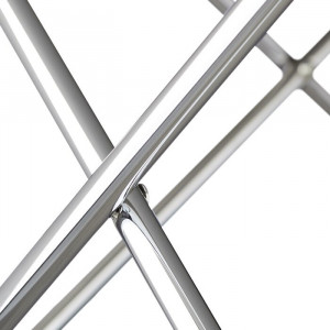 Masa laterala Melina, metal/sticla, argintie, 48 x 85 x 85 cm