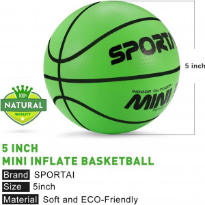 Mini minge de baschet Baby Bites, PVC, verde/negru, 12,7 cm