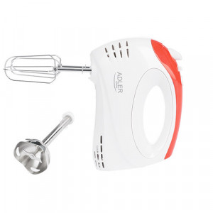 Mixer Adler AD 4212 alb/portocaliu, otel inoxidabil, 300 W, 5 viteza