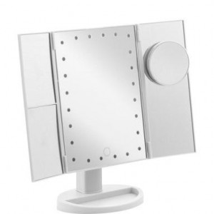 Oglinda de machiaj Paula, LED, alb, 29 x 18,5 x 7 cm