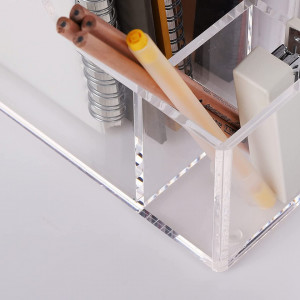 Organizator de birou SANRUI, acrilic, transparent, 25 x 28 x 15,4 cm