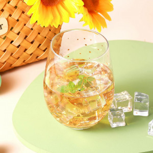 Pahar pentru vin cu inscriptie zodia balanta Nuenen, sticla, transparent /auriu, 12 x 7,3 cm