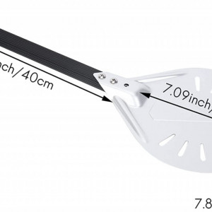 Paleta pentru pizza Coairrwy, aluminiu, negru/argintiu, 40 x 20 x 18 cm