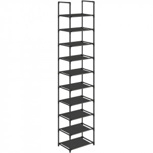 Pantofar Songmics, textil/metal/plastic, negru, 33 x 33 x 173 cm