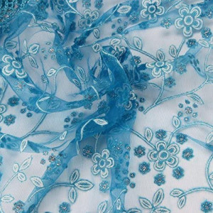 Patura cu dantela pentru bebelusi Matissa, textil, albastru, 138 x 70 x 70 cm