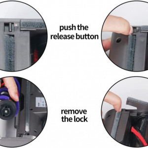 Perie pentru aspirator Kenvor, compatibila cu Dyson V7 /V8/ V10/ V11/ V15/ V4, ABS/fibra de carbon, gri