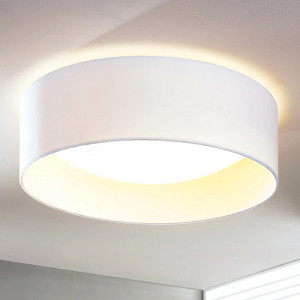 Plafoniera Franka, LED, tesatura/plastic/metal, alb, 14 x 42 cm