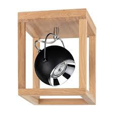 Plafoniera Roy I, LED, metal/lemn, maro, 20 x 110 x 20 cm