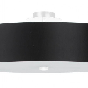 Plafoniera SKALA, metal/tesatura, negru, 15 x 50 x 50 cm