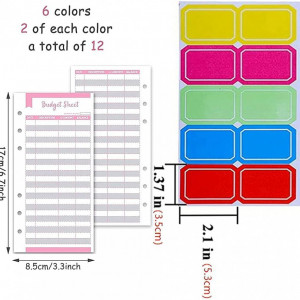 Planificator de buget cu accesorii si etichete Iycorish, PU/hartie/plastic, roz, 19 x 13 cm