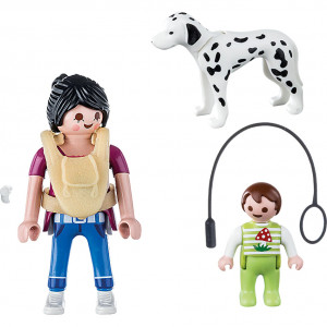 Playmobil Special Plus - Figurina mama cu bebelus si caine