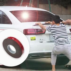 Rola de banda adeziva fata - verso pentru automobile JANEMO, spuma, rosu, 3 m x 10 mm