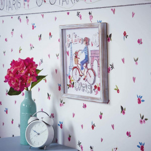 Rola tapet Arthouse, alb/roz, 10,05 m