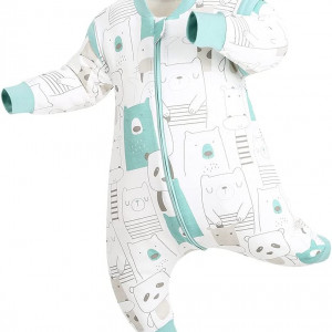Sac de dormit pentru copii Isyunen, model Panda, bumbac, multicolor, L, 3-4 ani