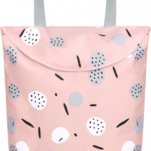 Sac pentru scutecele bebelusului OhMill, poliester, roz, 28 x 27 x 23 cm