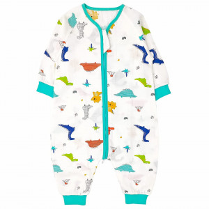 Salopeta de dormit pentru bebelusi Minizone, bumbac, multicolor, 2-3 ani
