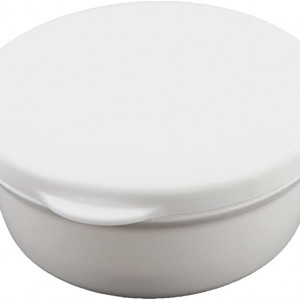 Sapuniera cu capac Sourcingmap, plastic, alb, 9,7 x 4,5 cm
