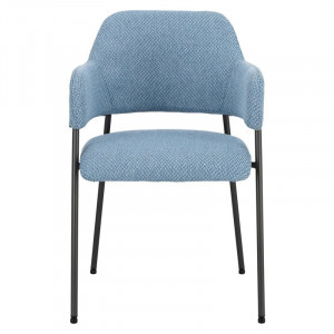 Scaun tapitat Palmona, albastru/negru, 82 x 46 x 55 cm