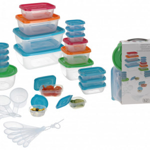 Set 52 piese Karll, 21 de caserole cu capac si accesorii, 35.5 x 31 x 9 cm, polipropilena, Multicolor
