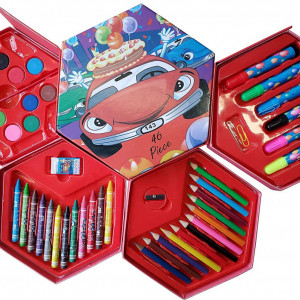 Set creativ de culori Yolistar, multicolor, hartie/plastic/lemn, 46 piese, 16.5 x 18 x 19 cm