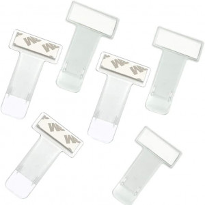 Set de 10 clipsuri pentru tichet de parcare auto Tochek, plastic, transparent, 7,4 x 3,88 cm