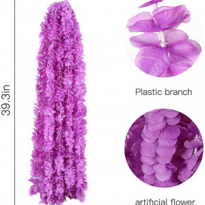 Set de 10 ghirlande de flori artificiale Hawesome, ,mov, matase/plastic, 100 cm
