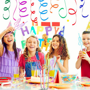 Set de 10 paie curbate pentru bauturi Qpout, plastic, multicolor, 27 cm