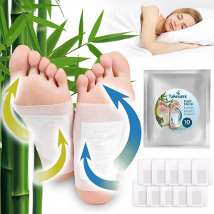 Set de 10 plasturi de detoxifiere pentru talpa NIANFEN, alb, 100% ingrediente naturale