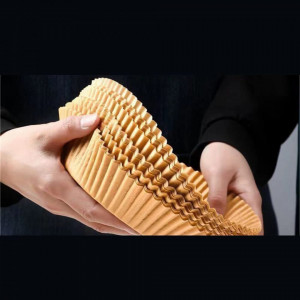 Set de 100 hartii de copt pentru friteuza VIDOELETTRONICA, maro, 16 x 4,5 cm