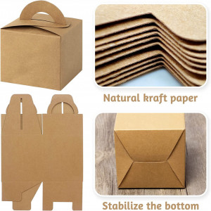Set de 12 cutii pentru prajituri BLLREMIPSUR, hartie, natur, 8 x 9,5 x 9,5 cm