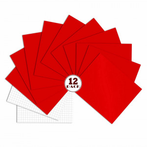 Set de 12 folii de transfer AIZMEI, vinil, rosu, 25 x 25 cm