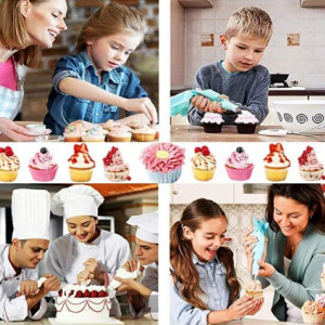 Set de 15 duze pentru decorare tort, otel inoxidabil, argintiu,
