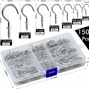 Set de 150 suruburi Wandefol, otel aliat/otel carbon/cupru, argintiu, 17,2 x 9,8 cm