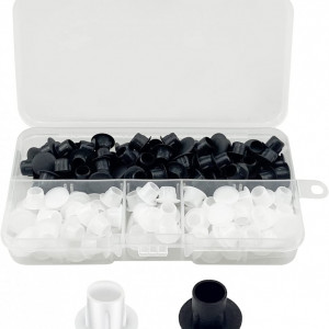 Set de 160 capace pentru suruburi la mobilier Homsyway, plastic, alb/negru, 8mm