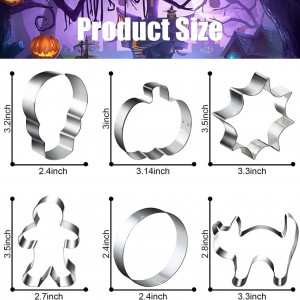 Set de 18 forme pentru prajituri de Halloween Powerful, otel inoxidabil, argintiu